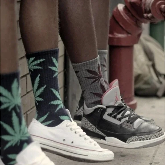 💥[1 PAIR]🌵Huf🌵Plantlife Black Socks - Picture 8 of 10